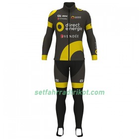 Radbekleidung Radtrikot Langarm + Lang Trägerhose 2017 Direct Energie N001